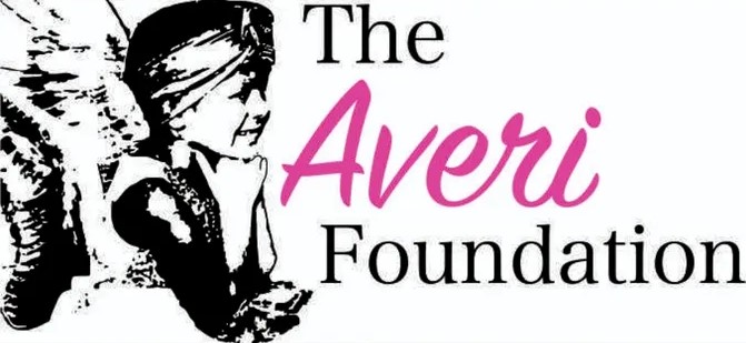 A black and white picture of the avery foundation logo.